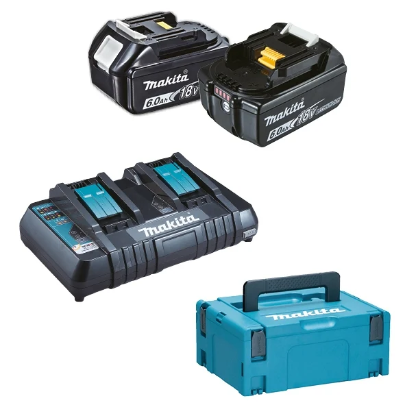 Makita 198077-8 akumulator zestaw zasilający 18 V 6 Ah (BL1860B*2+DC18RD)