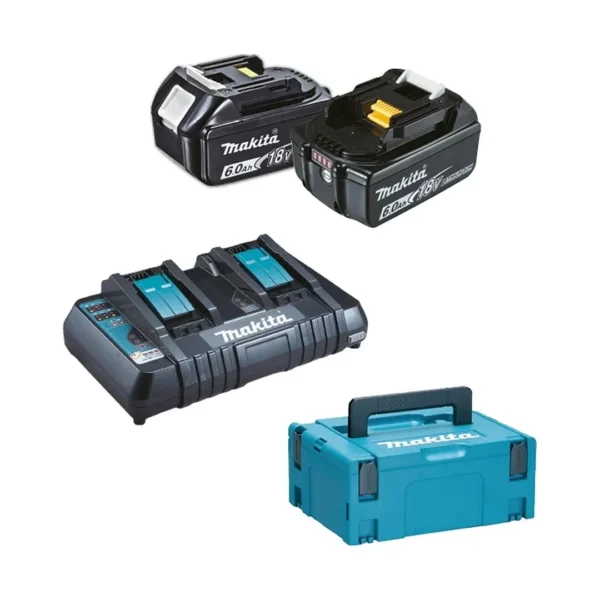 Makita 198077-8 akumulator zestaw zasilający 18 V 6 Ah (BL1860B*2+DC18RD)