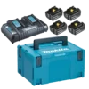 Makita 198091-4 zestaw zasilający 18 V 4×6,0 Ah (BL1860Bx4+DC18RD) MAKPAC