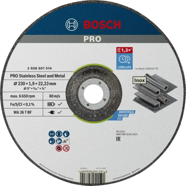 Bosch PRO tarcza do cięcia stali i INOX 230 × 1,9 × 22,23 mm