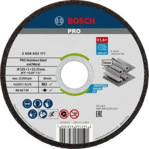 Bosch PRO tarcze do cięcia stali i INOX 125 × 1 × 22,23 mm zestaw 10 szt.
