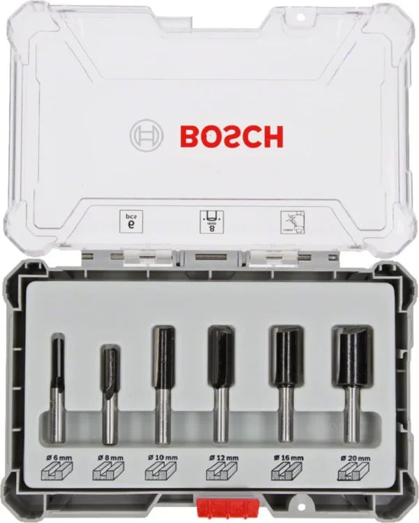 Bosch PRO zestaw frezów prostych 6 szt. trzpień 8 mm
