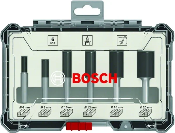 Bosch PRO zestaw frezów prostych 6 szt. trzpień 8 mm