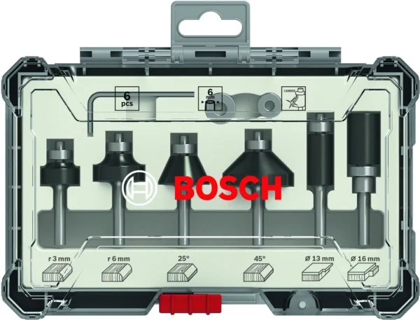Bosch 2607017468 zestaw frezów 6 szt. trim&edging uchwyt 6 mm