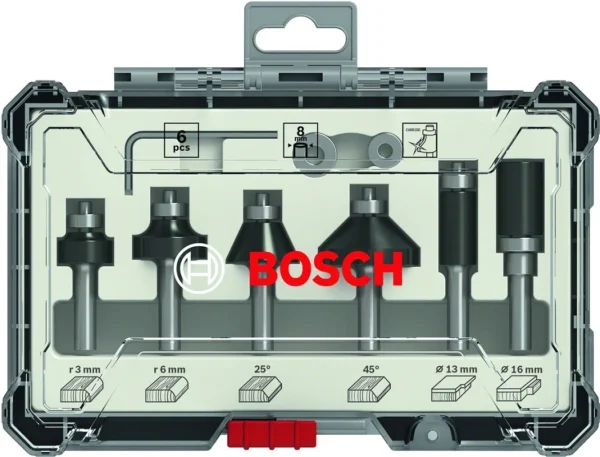 Bosch PRO Trim & Edging zestaw frezów 6 szt. trzpień 8 mm