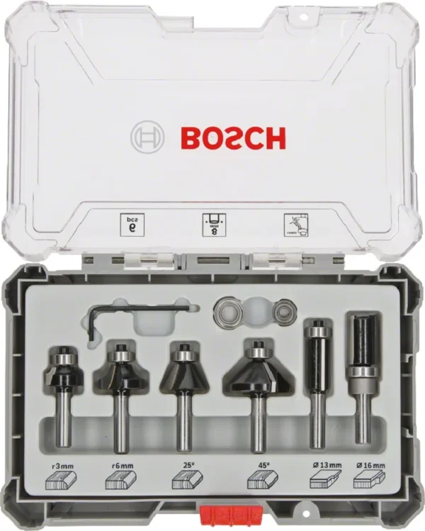 Bosch PRO Trim & Edging zestaw frezów 6 szt. trzpień 8 mm
