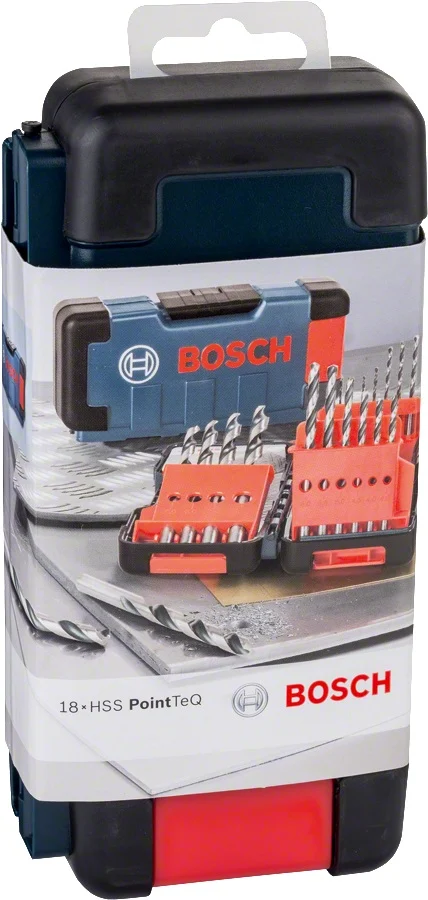 Bosch PointTeQ zestaw wierteł do metalu HSS 1–10 mm, 18 szt., ToughBox
