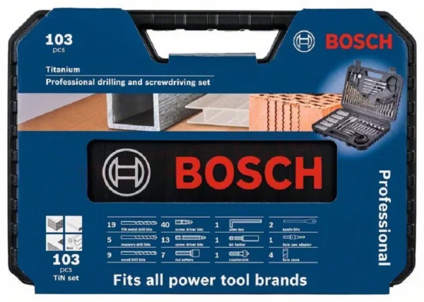 Bosch zestaw wierteł i bitów Titanium 103 szt. Bosch zestaw wierteł i bitów Titanium 103 szt.