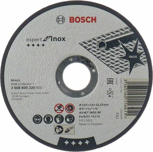 Bosch 2608600220 tarcza do metalu 125 mm x 1,6 mm x 22 mm EXPERT for INOX