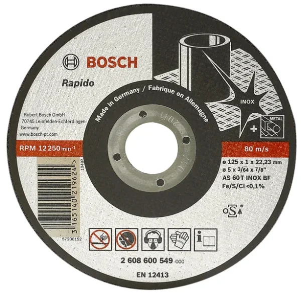 Bosch 2608600549 tarcza do metalu 125 mm x 1,0 mm x 22 mm rapido EXPERT for INOX