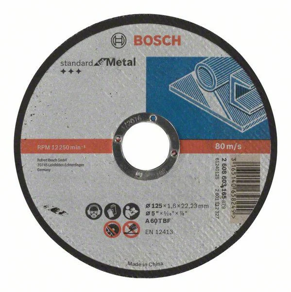Bosch 2608603165 tarcza do metalu 125 mm x 1,6 mm x 22 mm standard for metal Bosch 2608603165 tarcza do metalu 125 mm x 1,6 mm x 22 mm standard for metal
