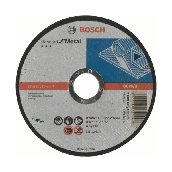 Bosch 2608603165 tarcza do metalu 125 mm x 1,6 mm x 22 mm standard for metal Bosch 2608603165 tarcza do metalu 125 mm x 1,6 mm x 22 mm standard for metal