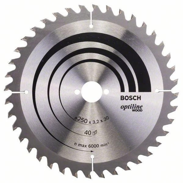 Bosch 2608640728 piła tarczowa-h optiline WOOD 250×3,2×30/Z40 Bosch 2608640728 piła tarczowa-h optiline WOOD 250×3,2×30/Z40
