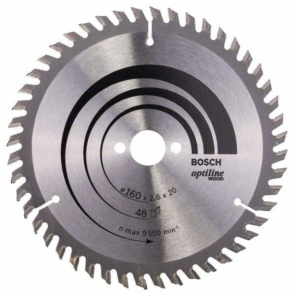 Bosch 2608640732 piła tarczowa-h optiline WOOD 160×2.6×20/16Z48