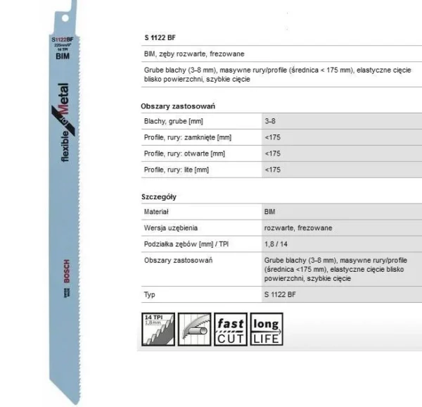 Bosch 2608656019 brzeszczot S S1122BF