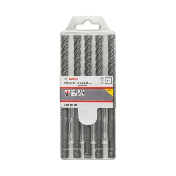 Bosch 2608833910 zestaw wieteł do młotów SDS PLUS-5X S 5×50/6×50/6/8/10×100 mm