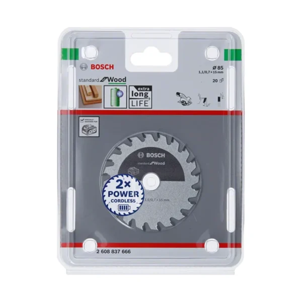 Bosch 2608837666 piła tarczowa standard wood ACCU 85×15×20z Bosch 2608837666 piła tarczowa standard wood ACCU 85×15×20z