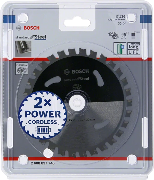 Bosch 2608837746 piła tarczowa standard STAL 136×20×30z ACCU