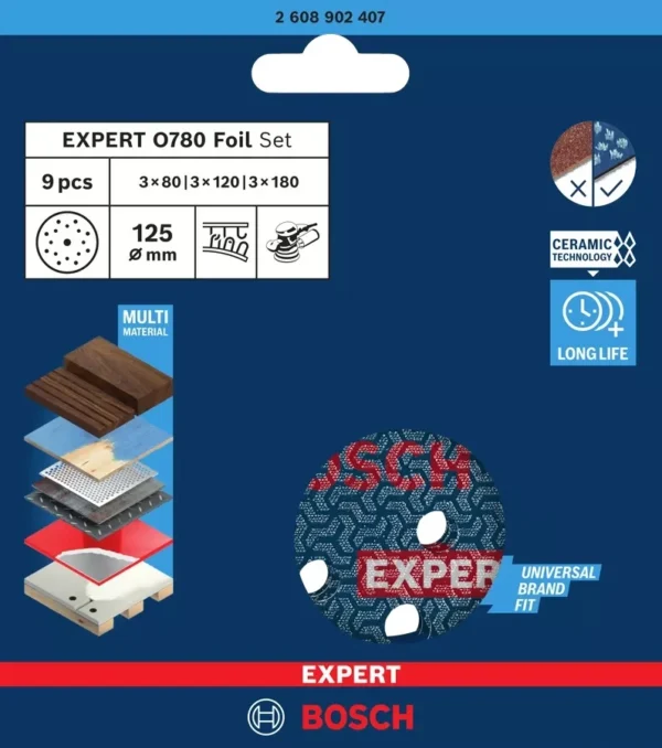 Bosch 2608902407 krążek ścierny folia EXPERT O780 125 mm 9PC Bosch 2608902407 krążek ścierny folia EXPERT O780 125 mm 9PC