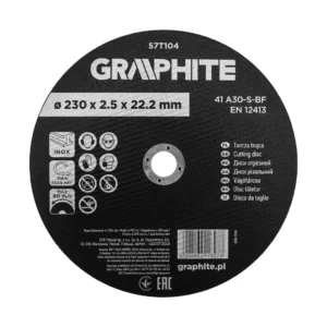 GRAPHITE tarcza korundowa do metalu i INOX 230 × 2,5 × 22,2 mm