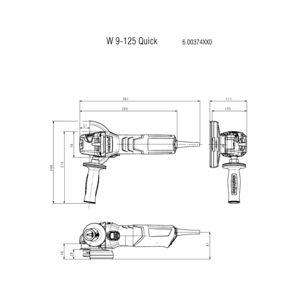 Metabo W 9-125 Quick szlifierka kątowa 900 W 125 mm