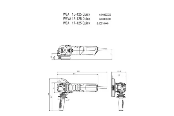 Metabo 600534000 szlifierka kątowa 125 mm WEA 17-125 quick Metabo 600534000 szlifierka kątowa 125 mm WEA 17-125 quick