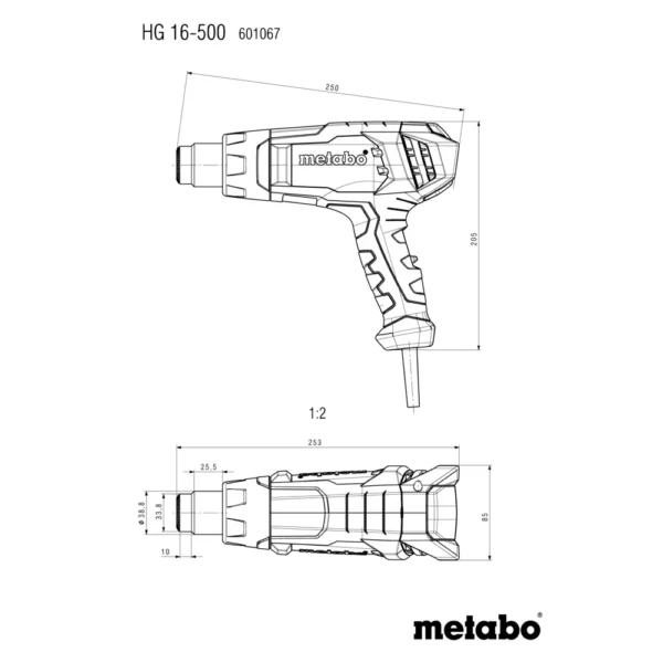 Metabo HG 16-500 opalarka 1600 W 300/500 °C
