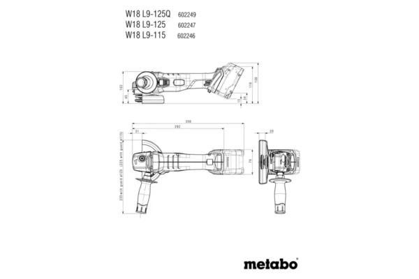 Metabo 602247840 szlifierka kątowa akumulatorowa 125 mm w 18 L 9-125