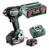Metabo SSW 18 LTX 550 BL klucz udarowy 18 V 550 Nm 2×5,2 Ah metaBOX – zawartość zestawu Metabo SSW 18 LTX 550 BL klucz udarowy 18 V 550 Nm 2×5,2 Ah metaBOX – zestaw: narzędzie, akumulatory, ładowarka