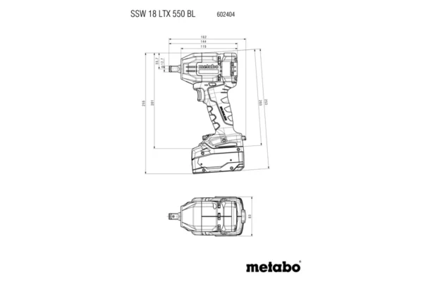 Metabo SSW 18 LTX 550 BL klucz udarowy 1/2" 18 V 550 Nm metaBOX (solo)