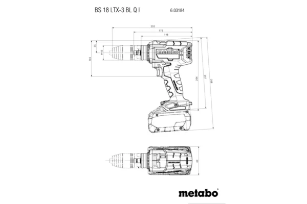 Metabo 603184840 wiertarko-wkrętarka akumulatorowa BS 18 LTX-3 BL q i Metabo 603184840 wiertarko-wkrętarka akumulatorowa BS 18 LTX-3 BL q i