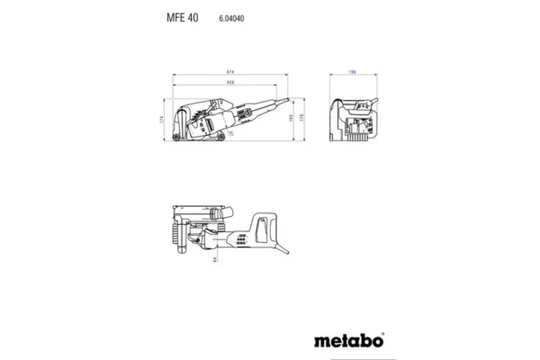 Metabo MFE 40 bruzdownica 1900 W 125 mm + 2 tarcze diamentowe