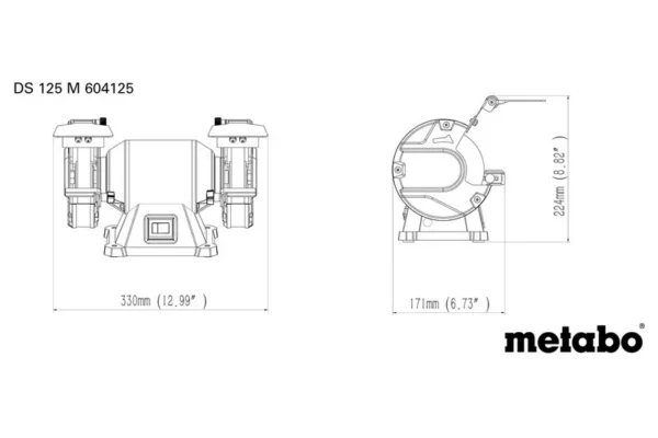Metabo 604125000 szlifierka stołowa podwójna 200 W DS 125 m