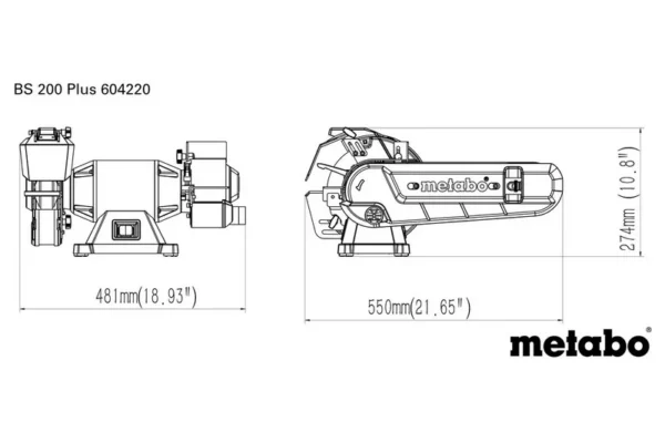 Metabo 604220000 szlifierka taśmowa BS 200 PLUS 600 W