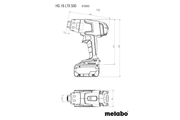 Metabo 610502840 akumulatorowa opalarka HG 18 LTX 500 Metabo 610502840 akumulatorowa opalarka HG 18 LTX 500