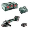 Metabo W 18 LT BL 11-125 szlifierka kątowa 18 V 2×4,0 Ah metaBOX – zestaw: narzędzie, akumulatory, ładowarka