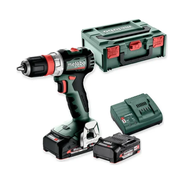 Metabo BS 18 L BL Q wiertarko-wkrętarka 18 V 65 Nm 2×2,0 Ah metaBOX Metabo BS 18 L BL Q wiertarko-wkrętarka 18 V 65 Nm 2×2,0 Ah metaBOX – zestaw: narzędzie, akumulatory, ładowarka