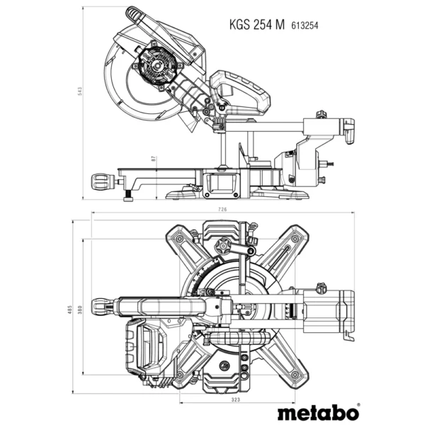 Metabo 613254000 piła ukośnica KGS 254 M / 1800 W 92×305 mm (n)