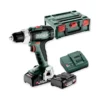 Metabo BS 18 L wiertarko-wkrętarka 18 V 60 Nm 2×2,0 Ah metaBOX Metabo BS 18 L wiertarko-wkrętarka 18 V 60 Nm 2×2,0 Ah metaBOX – zestaw: narzędzie, akumulatory, ładowarka