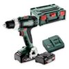Metabo BS 18 L wiertarko-wkrętarka 18 V 60 Nm 2×2,0 Ah metaBOX – zawartość zestawu Metabo BS 18 L wiertarko-wkrętarka 18 V 60 Nm 2×2,0 Ah metaBOX – zestaw: narzędzie, akumulatory, ładowarka