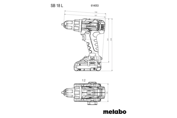 Metabo 614053500 wiertarko-wkrętarka akum.udarowa 18 V SB 18 L 2×2,0 Ah