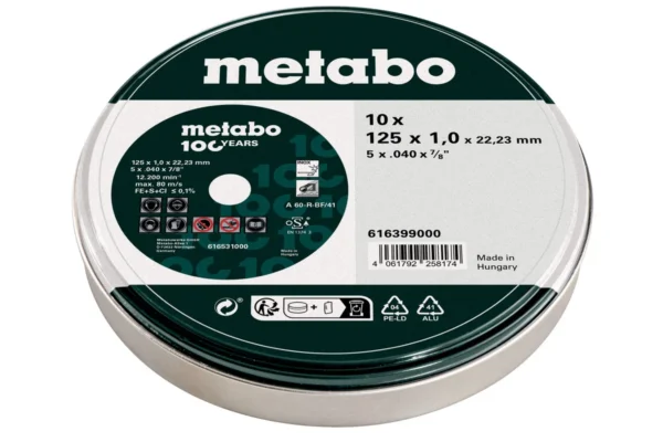 Metabo tarcze tnące Inox 125 × 1,0 × 22,23 mm – 10 szt.
