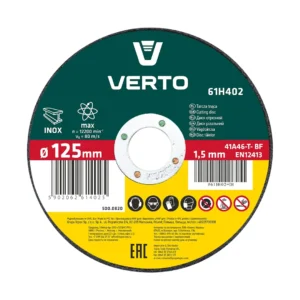 VERTO tarcza do cięcia metalu i INOX 125 × 1,5 × 22,2 mm VERTO tarcza do cięcia metalu i INOX 125 × 1,5 × 22,2 mm