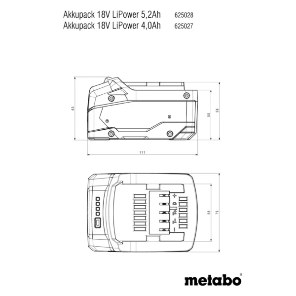 Metabo Li-Power 18 V 4,0 Ah akumulator 625027000