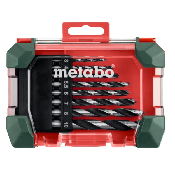 Metabo zestaw wierteł do drewna 3–10 mm, 8 szt.