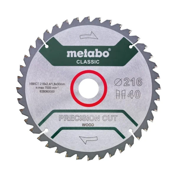 Metabo Precision Cut Wood tarcza 216 × 30 mm, 40 zębów