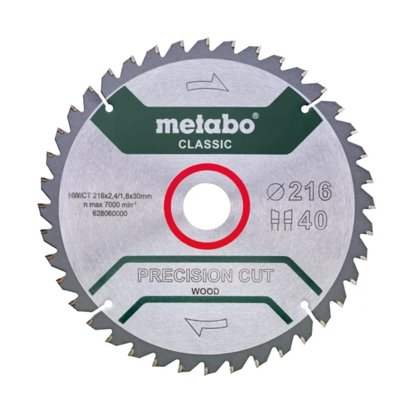 Metabo Precision Cut Wood tarcza 216 × 30 mm, 40 zębów