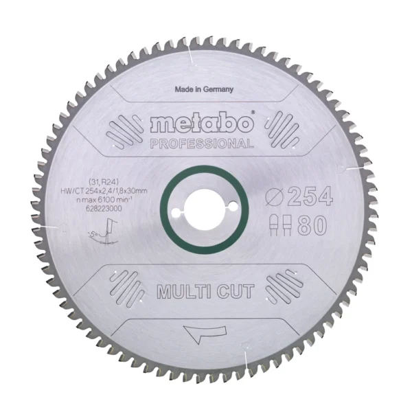 Metabo 628223000 piła tarczowa fz / tz 254×30×80z multi cut