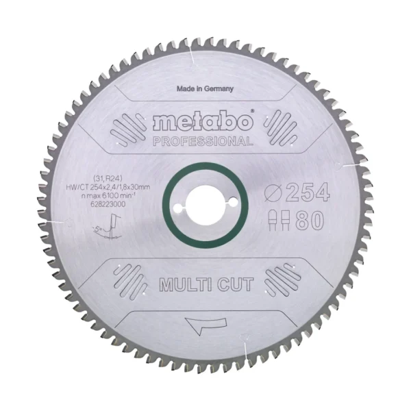Metabo 628223000 piła tarczowa fz / tz 254×30×80z multi cut