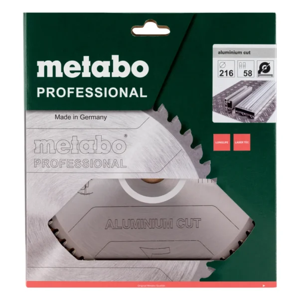 Metabo 628443000 piła tarczowa fz / tz 216×30×58z aluminium cut
